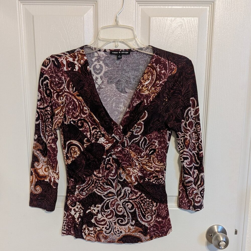 Cable & Gauge 3/4 length sleeve top